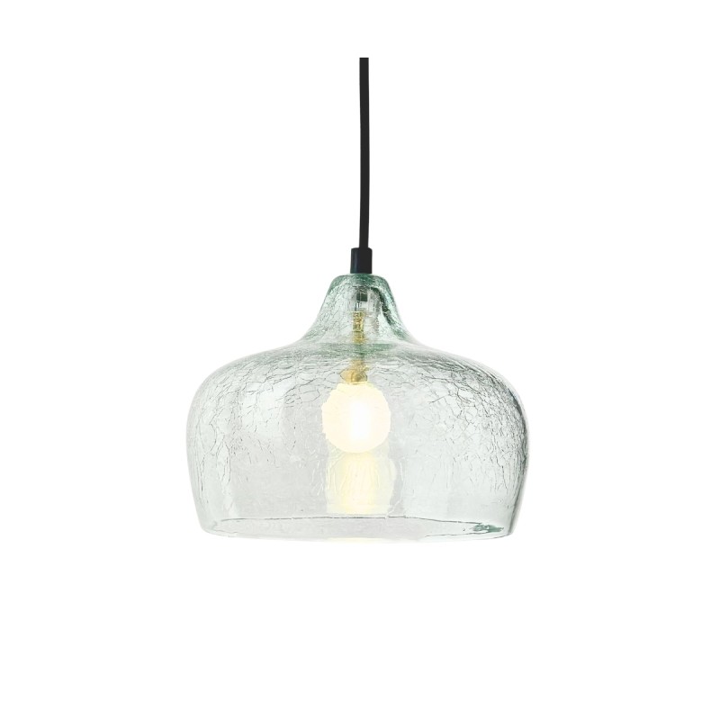 Iris Suspension Ø21cm en verre craquelé transparent