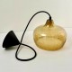 Iris Suspension Ø21cm en verre craquelé ambre