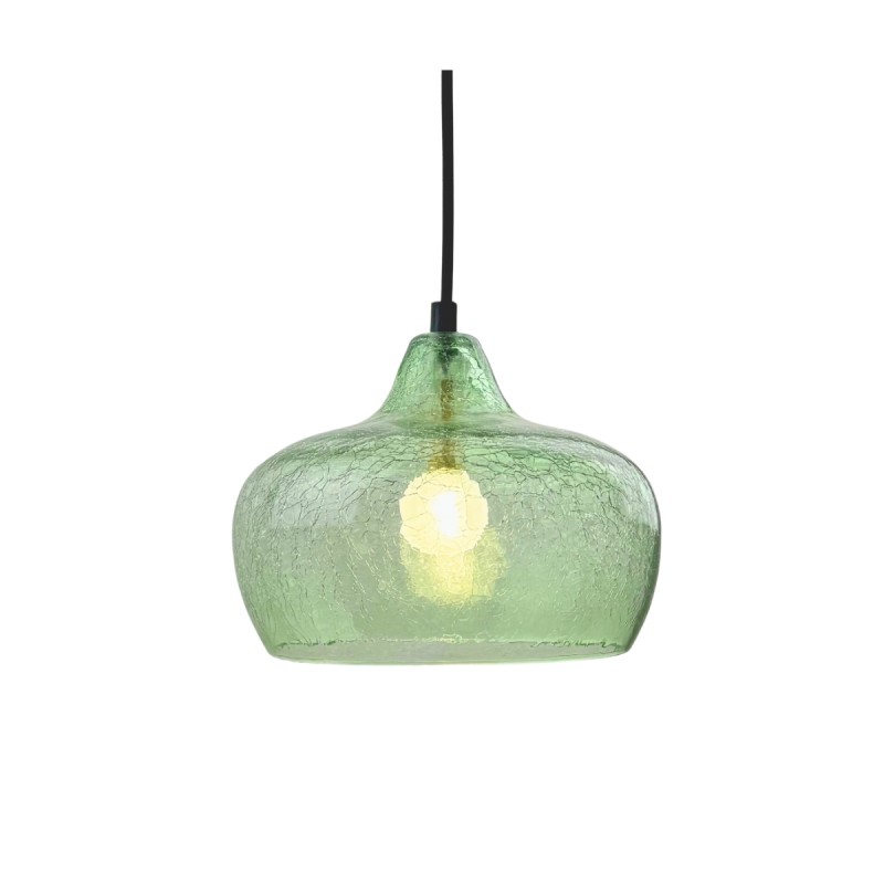 Iris Suspension Ø21cm en verre craquelé jade