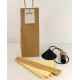 SUSPENSION BOIS & TOILE COTON PAILLE