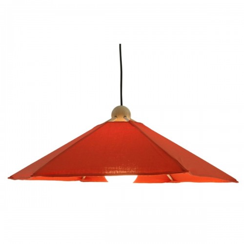 Suspension Toile & bois structure hêtre et toile coton brique D.65cm