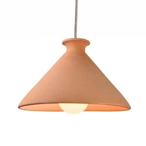 TAJ. Suspension Ø29cm en terre cuite naturelle