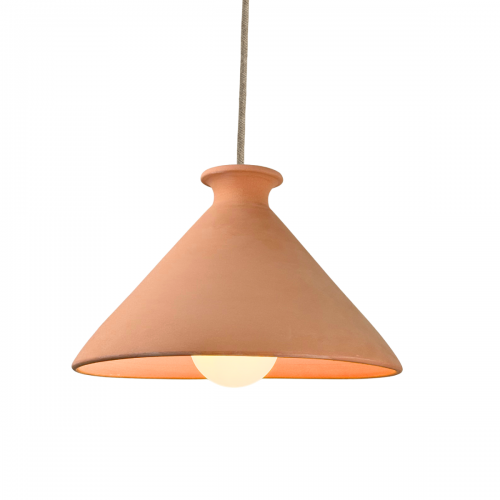 TAJ. Suspension Ø25cm en terre cuite naturelle