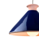 TAJ. Suspension Ø25cm en terre cuite émaillée bleu