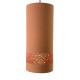 CYLINDRE Suspension en terre cuite motif sara D.12cm - câble textile lin
