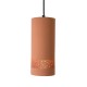 CYLINDRE Suspension en terre cuite motif sara D.12cm - câble textile noir