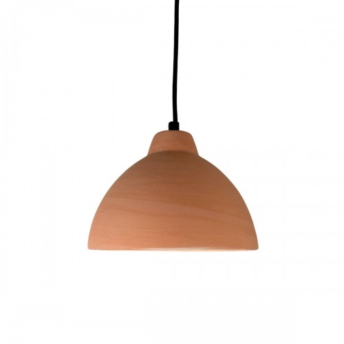 NÉO Suspension Ø20cm en terre cuite naturelle - câble textile noir