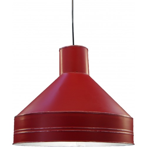 ATELIER. Suspension en acier galvanisé rouge D.40cm